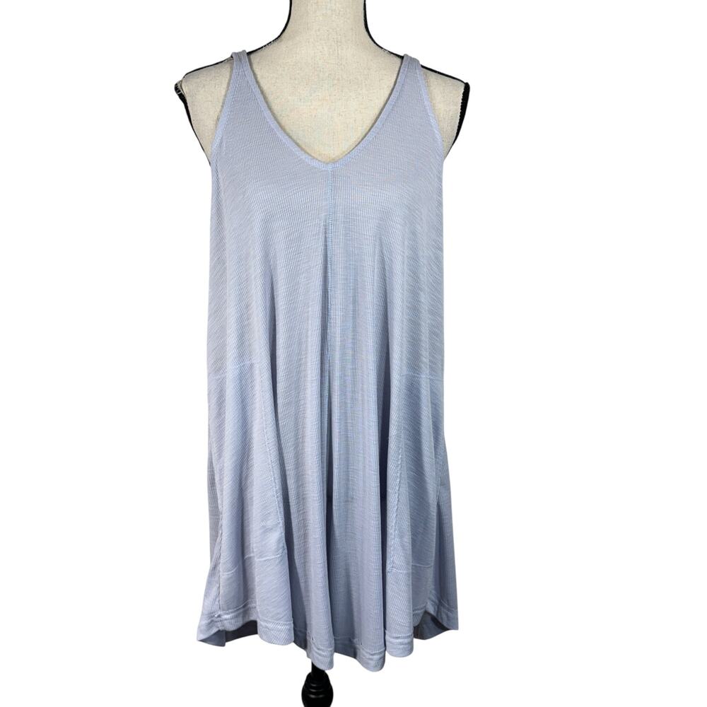 Free People Beach Small Mini Dress V-Neck Stretch Pockets Oversized Ribbed Lilac